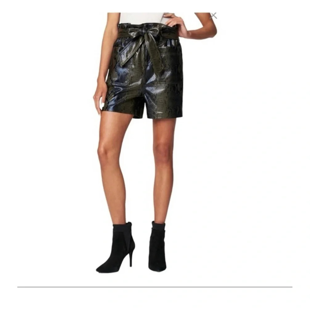 Blank NYC Vegan Leather Snake PaperBag Self Belted Snake Print Short - Picture 11 of 11